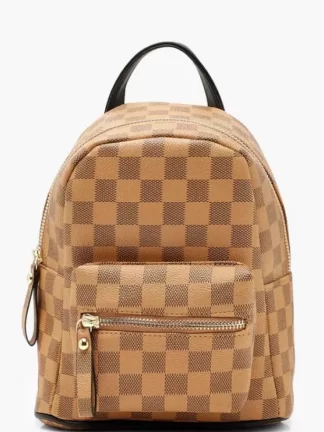 POF LUXURY FASHION WEARS - ALL OVER CHECK MINI BACKPACK