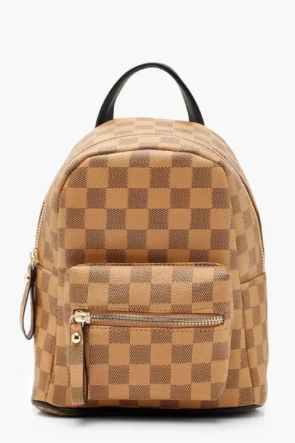POF LUXURY FASHION WEARS - ALL OVER CHECK MINI BACKPACK