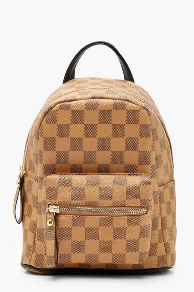 POF LUXURY FASHION WEARS - ALL OVER CHECK MINI BACKPACK