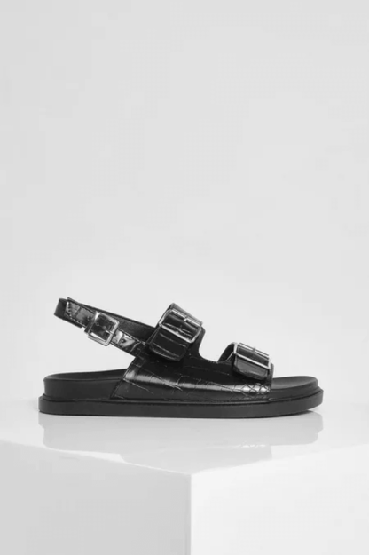 POF LUXURY FASHION WEARS - Boohoo - WIDE FIT DOUBLE STRAP SPORTY DAD SANDAL