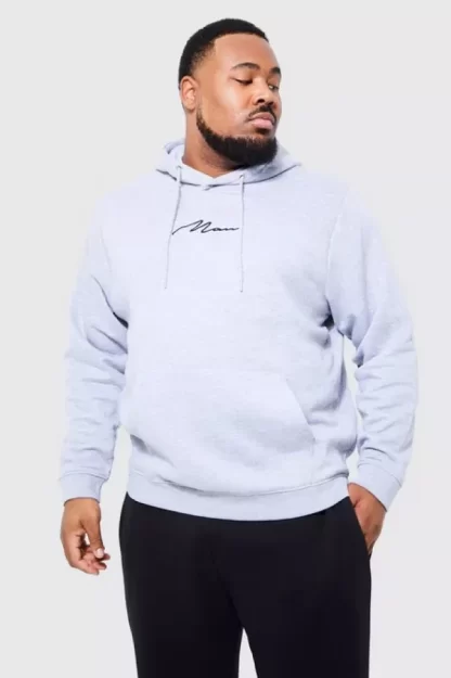 POF LUXURY FASHION WEARS - PLUS SIZE MAN SCRIPT HOODIE